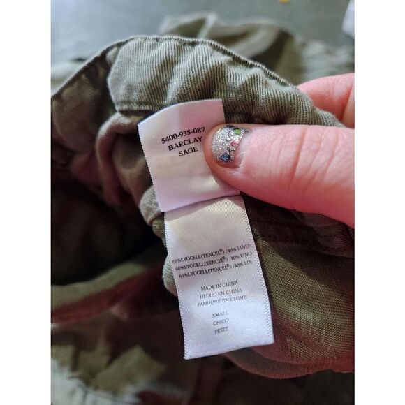 RAILS Medium Barclay Utility Jacket Cropped Military Pea Coat Sage Green sz Smal - Picture 4 of 5